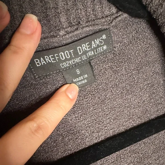 NWOT Barefoot Dreams CozyChic Ultra Lite Gray Tie-Front Cardigan Sweater - Picture 6 of 6